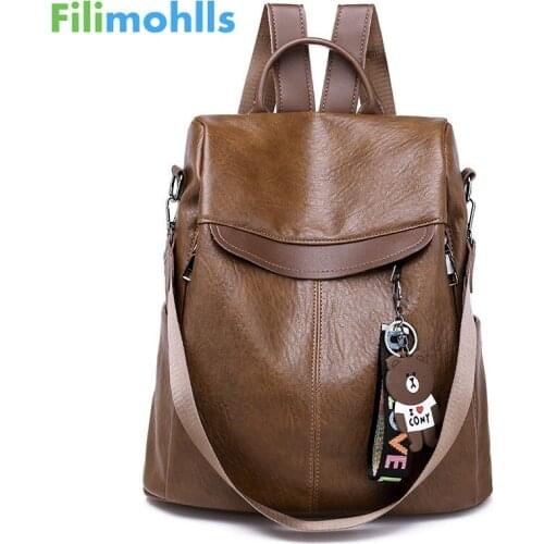 Anti Theft Backpack Women Bags Multifunction Female Backpack Girls Schoolbag 2020 Travel Backpack Leather Women Sac A Dos S2042