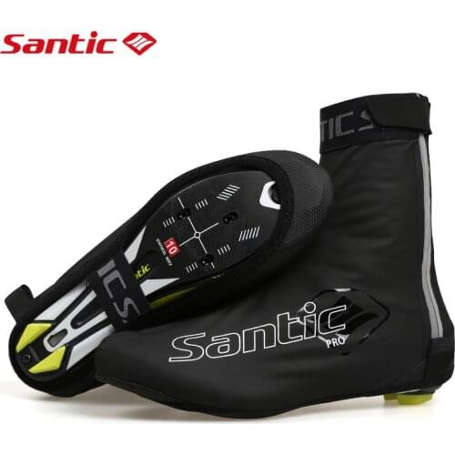 Santic Men Waterproof Cycling Shoes Covers Windproof Reflective Shoe Covers Rainproof MTB Road Bike Rainforest Bicycle Overshoes