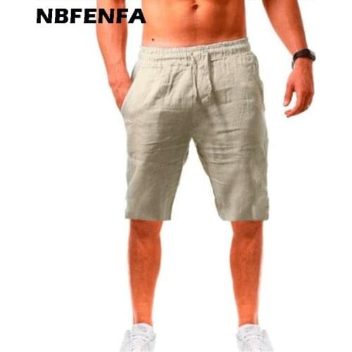 Men Shorts Summer Sport Breathable Male Casual Beach Shorts Linen Comfortable Men Brand Clothing Fashion Solid Male Shorts LX111