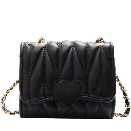 2020 Fashion Trend Little Girls Messenger Bag Small Crossbody Purse Travel Satchel PU Handbags with Cute Heart Snap Closure
