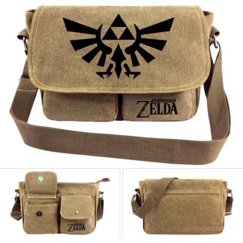 Link Zelda Logo Fashion Anime Canvas Shoulder Bags Soft Tote Messenger Handbag Casual Shopping Bag Lady Girls New