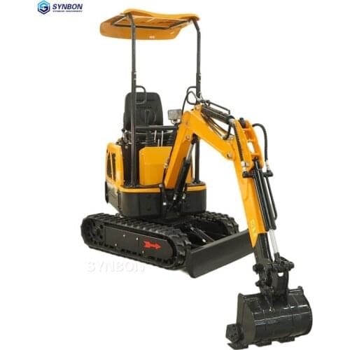 SYNBON 1Ton Hydraulic Mini Crawler Excavator Small Digger Farm Garden Construction Machine