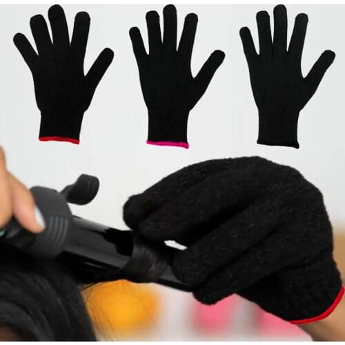 1Pair Thermal Styling Gloves Hair Straightener Perm Curling Hairdressing Heat Resistant Finger Glove Hair Care Styling Tools