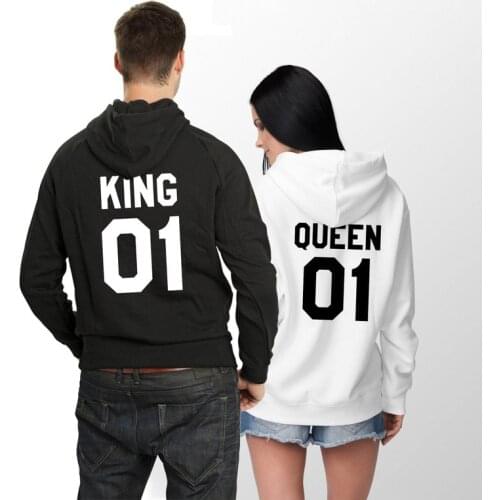 Skuggnas King Queen 01 Hoodies Matching Hoodies Long Sleeve Fashion King Queen Couples Clothing Gift For Her Him drop ship