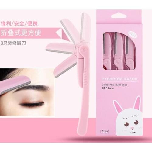 Makeup tools Portable folding eyebrow trimmer 3pcs/set