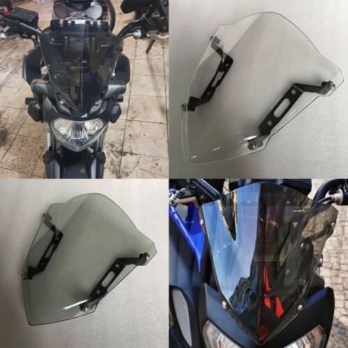 Motorcycle Windscreen Windshield Wind Screen For 2018 2019 2020 Yamaha MT-07 FZ-07 MT 07 FZ 07 18 19 20 Smoke Black