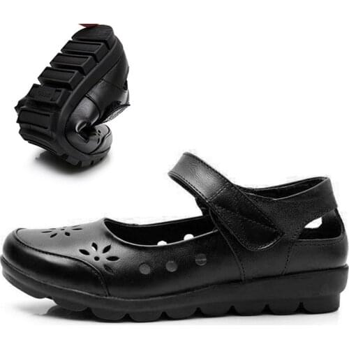 LIHUAMAO leather wedges heel shoes for women mary jane high heel work office lady party ankle strap comfort dancing shoes