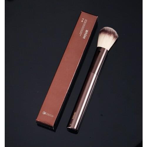 1 piece #2 Blush Makeup brushes Powder Contour Blusher Make up brush exquisite Professional Cosmetic tool metal handle with box