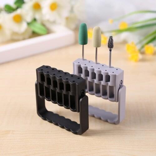 12 Holes Nail Grinding Stone Head Display Base Nail Drill Bit Holder Stand Display Container Manicure Accessories