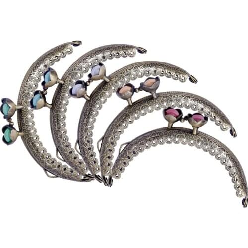 5PCS DIY Bronze Gourd Head Coin Purse Frames Metal Kiss Clasp Closure Clutch Bags Part Replacement Wallet Accessaries 8.5cm