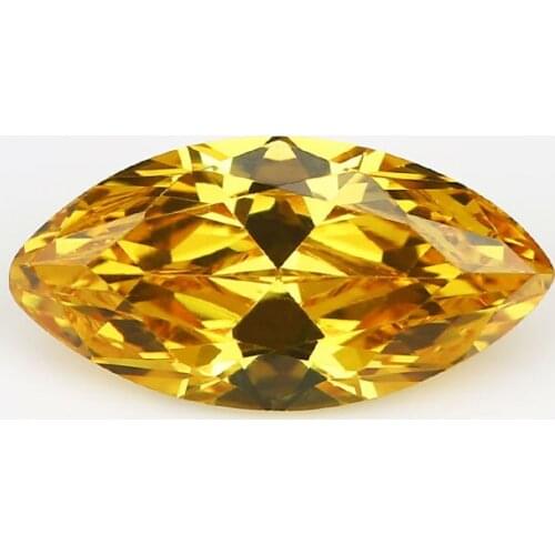 50PCS 1.5x3~10x20mm Marquise Shape Loose CZ Stone Golden Yellow AAAAA Cubic zirconia Synthetic stone For Jewelry DIY Stone