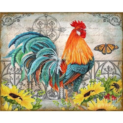 Diamond Embroidery chicken DIY 5D Diamond Painting 3d Cross Stitch kits Needlework Full square Rhinestones Home Decoration
