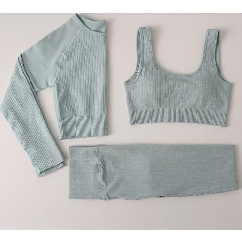 Seamless Fitness Women Yoga Suit High Stretchy Workout Sport Set Padded Sports Bra High Waist Sports Legging Gym Out Wear