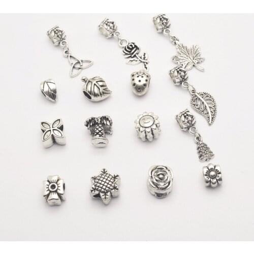 Mixed large hole beads Large hole pendant Charms Beads Fit Pandora Charms Bracelet Women Fashion Bead 30pc/lots feng0019