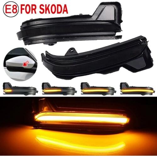 For Skoda Kodiaq 2016 2017 2018 2019 2020 Car LED Dynamic Side Rearview Mirror Light Turn Signal Light Blinker Indicator