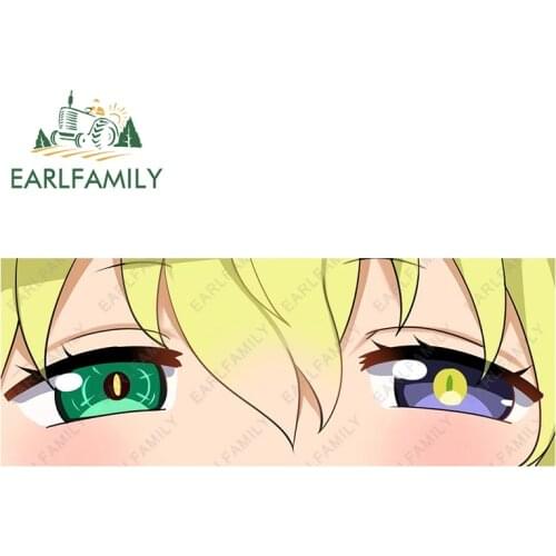 EARLFAMILY 15cm x 5.6cm Cartoon Anime Lucoa Eyes Slap Car Sticker Vinyl Decal Car Styling JDM Classic Peek Girl Stickers
