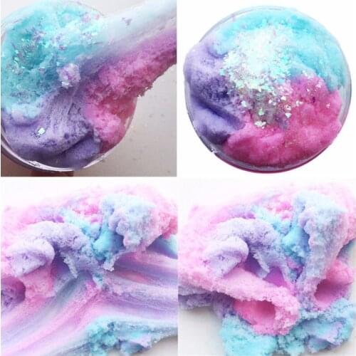 60ml Fluffy Foam Slime Clay Toy Supplies DIY Light Soft Slime Colorful Cloud Fluffy Slime Craft Stress Relief Toys for Children
