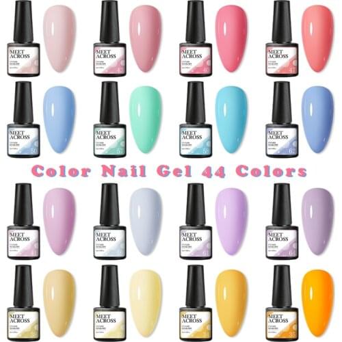 MEET ACROSS Gel polish For Nails Manicure Winter Colors vernis semi permanent primer Nail art Hybrid Gel Varnishes nail polish
