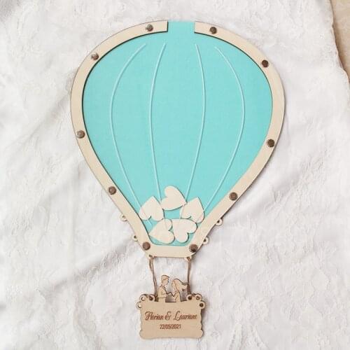 Balloon-shaped guest book, balloon wedding guest book, transparent balloon wooden color border wedding gift, wedding