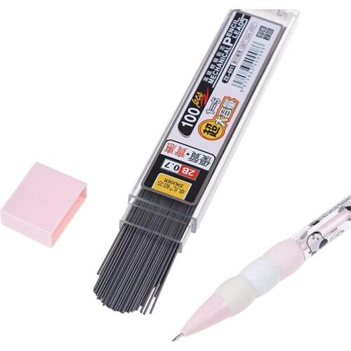 100pcs/box Automatic Replace Pencil Mechanical Pencil Refill Graphite Lead 2B For School Office 0.5mm 0.7mm