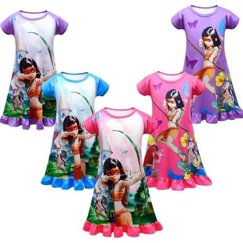 Nightdress Little Teen Girl Pajamas Dresses Children Summer Nightgown Home Clothes Kids Sleepwear Spirit of The Amazon 2021