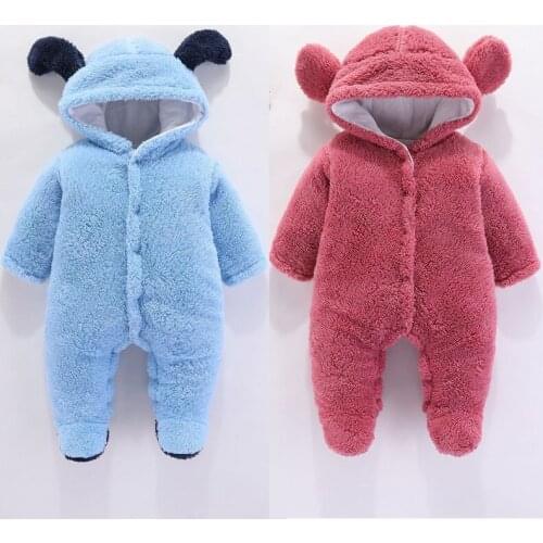 2020 New Infant Clothing Overalls Thick Fluff Baby Rompers For Baby Girls Jumpsuit Warm Costume Newborn Baby Boys Clothes
