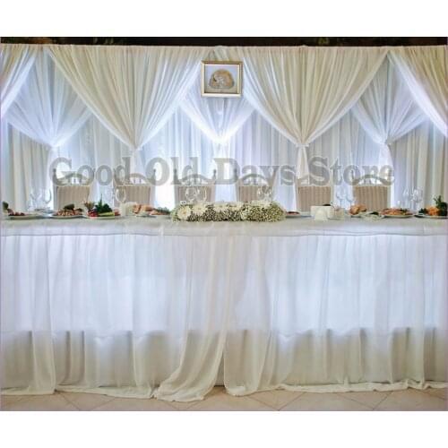 2022 Lastest 3M x 6M 3 layers White Color Wedding backdrop