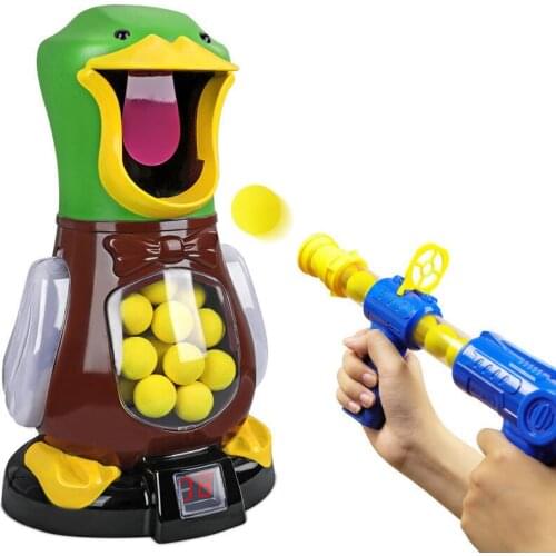 Novel Shooting Toys Hungry Shooting Duck Dinosaur Air-powered Gun Soft Bullet Ball Electronic Scoring Game Kids Birthday Gift