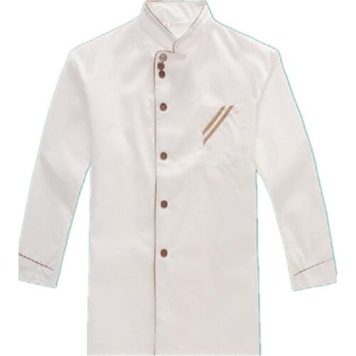 Chef Wear Long Sleeved New Restaurant Hotel Kitchen Big and Tall Mens Tops Jackets Chef Wear Coats Free Shipping 18