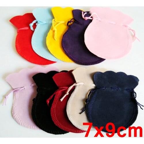 Wholesale 1000piece lot 7x9cm Drawable Velvet Pouches Gift Bags for Jewelry Packaging Free Shipping VEP001
