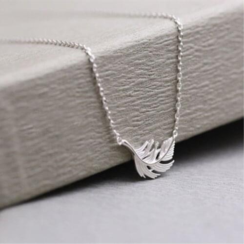Leather Leaf Fresh Sweet Wild 925 Sterling Silver Clavicle Chain Temperament Personality Trendy Female Necklace SNE261