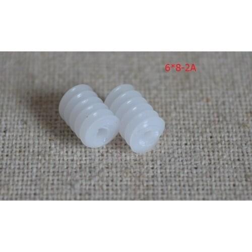 New Wholesale DIY Mold 100pcs/lot 6*8mm Screw Worm gear Plastic gear Module 0.5 Aperture 2mm Plastic components Gears