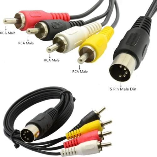 ERE 5-pin DIN male to 4RCA male audio equipment adapter cable 4RCA lotus socket audio cable