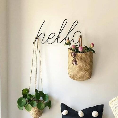 Wire Letters Home Decor Interior Wall Sign Gift Love Happy Kitchen Livingroom Wall Decorative Letters Numbers Key Hook