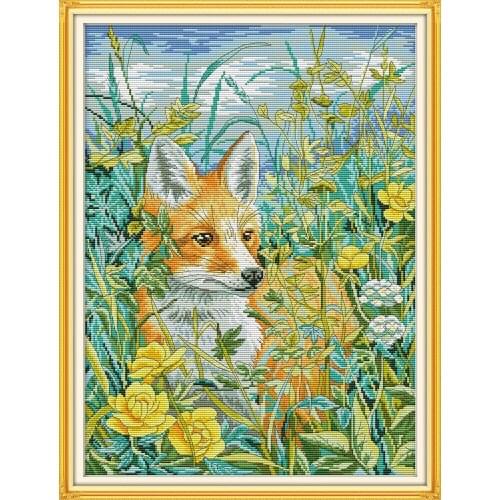 A dog with a red scarf cross stitch kit aida 14ct 11ct count print canvas stitches embroidery DIY handmade