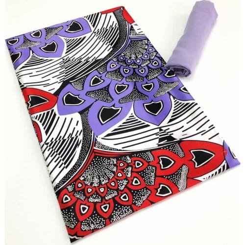 Organz Soft Silk Wax Fabric 4+2yards for Dress African Silk Satin Ankara Print Fabric High Quality Satin Wax TL1516-3