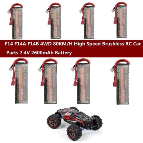 F14B 4WD 80KM/H High Speed Brushless RC Car Spare Parts 7.4V 2200mAh Battery For F14B 4WD 80KM/H Brushless RC Buggy Accessory