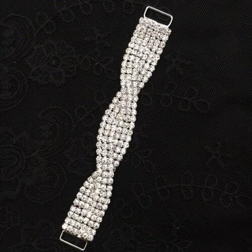 1 Piece 13cm Rhinestone Bikini Connector / Buckle Copper Chain Fit For Swimming Wear Bridal Dress