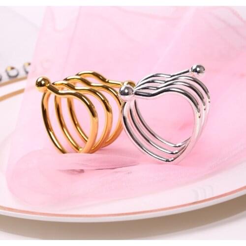 10pcs/lot Hotel tableware love napkin ring napkin ring model room home spring napkin buckle wedding decoration props