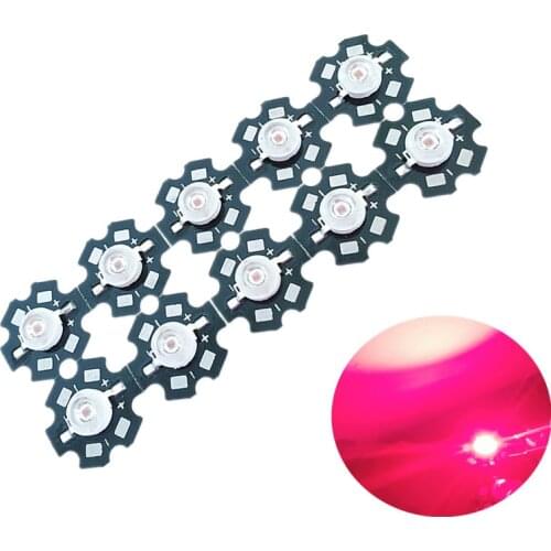 10pcs 3w Deep Red 660nm EPILEDS LED Light Emitter Bulb Part Diode For Plant Grow With 20mm / 16mm Plate PCB