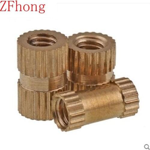 100PCS OD=8.3 M6*6/8/10/12/14/16/20 brass insert nut / knurled nut / round nut for injection moulding