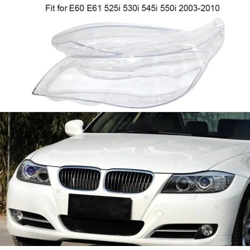 2X Car Headlight Lens Glass Lampcover Cover Lampshade Bright Shell ​for -BMW E60 E61 2003-2010 Right & Left