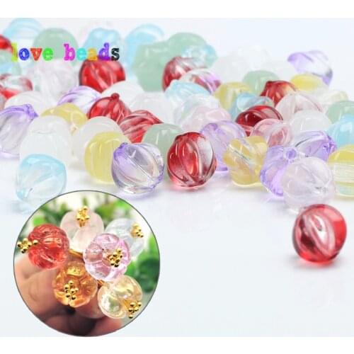 20pcs Multicolor Pumpkin Shape Czech Glass Beads Lampwork Crystal Glaze Bead for Jewelry Making DIY Necklace Earrings