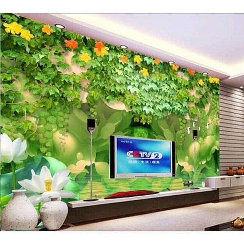 Custom 3D wallpaper, rose and lotus murals for the living room bedroom TV background wall vinyl papel de parede