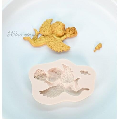 3D Baby Angel Silicone Molds For Baking Cupcake Fondant Cake Decorating Tools Cupcake Candy Chocolate Gumpaste Mould M2117