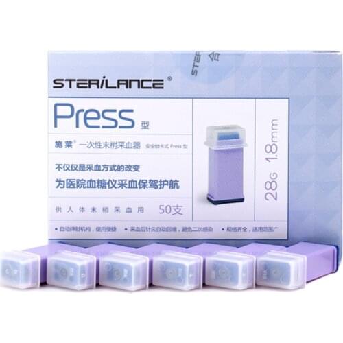 50 Count Sinodraw Safety Lancets Pressure Activated 28G Lancets for Single Use For Getting Blood Sample