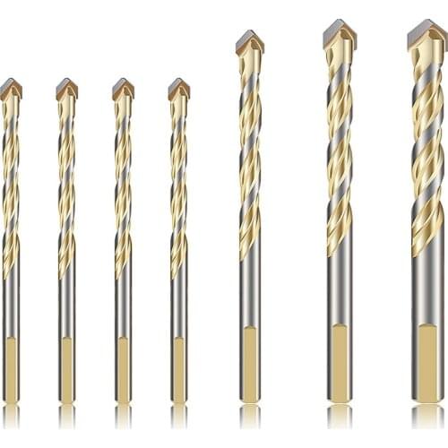 7-Piece Drill Bit Set With Storage Case For Drilling Metal, Tile, Concrete, Brick, Glass, Plastic And Wood, 1/4 Inch, 5/16 Inch