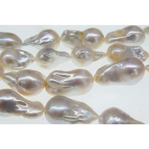 AAA loose beads Freshwater Pearl white reborn keshi drop baroque 20-30mm Wholesale for DIY for jewelry 14inch