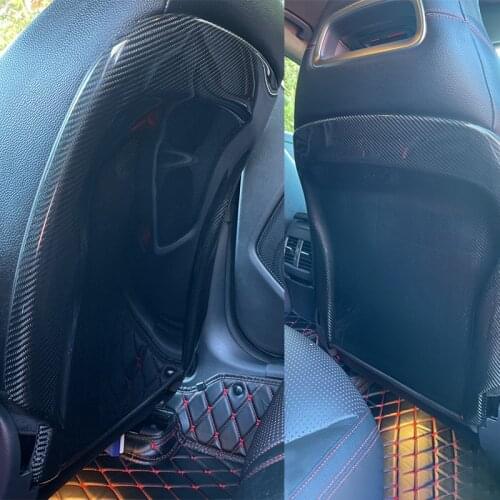 2pcs Dry Carbon Fiber Car Accessories Rear Seat Protection Decoration Covers For Mercedes Benz A CLA GLA CLASS W176 W117 X156