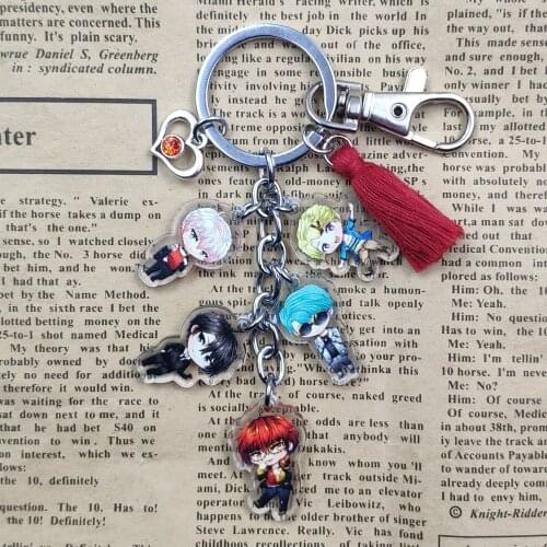 Mystic Messenger Acrylic Red Tassels Classic Anime Hot Game Keychain Key Ring For Bag Car Women Men Jewelry Gift